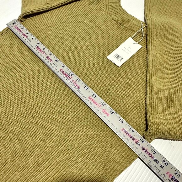 Vince Women's Large Sweater Tan Knitted Ribbed Long Sleeve Pullover NWT $325 - Picture 6 of 9